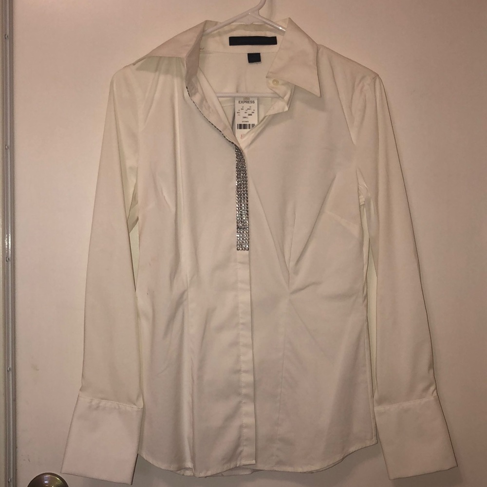 Express Design Studio Top with Rhinestones